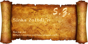 Sinka Zoltán névjegykártya